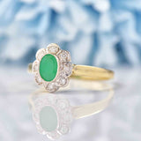 Ellibelle Jewellery Edwardian Style Emerald & Diamond Daisy Cluster Ring