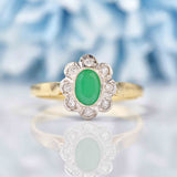 Ellibelle Jewellery Edwardian Style Emerald & Diamond Daisy Cluster Ring