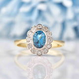 Ellibelle Jewellery Edwardian Style London Topaz & Diamond Cluster Ring