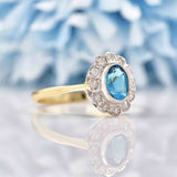 Ellibelle Jewellery Edwardian Style London Topaz & Diamond Cluster Ring