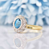 Ellibelle Jewellery Edwardian Style London Topaz & Diamond Cluster Ring