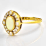 Ellibelle Jewellery Edwardian Style Opal & Diamond 18ct Gold Ring