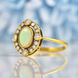 Ellibelle Jewellery Edwardian Style Opal & Diamond 18ct Gold Ring