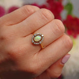 Ellibelle Jewellery Edwardian Style Opal & Diamond 18ct Gold Ring