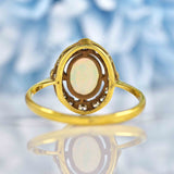 Ellibelle Jewellery Edwardian Style Opal & Diamond 18ct Gold Ring