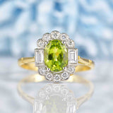 Ellibelle Jewellery Edwardian Style Peridot & Diamond 18ct Gold Cluster Ring