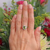 Ellibelle Jewellery Edwardian Style Peridot & Diamond 18ct Gold Cluster Ring