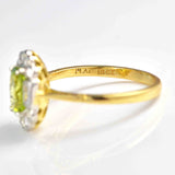 Ellibelle Jewellery Edwardian Style Peridot & Diamond 18ct Gold Cluster Ring