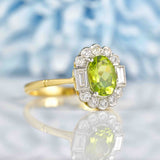 Ellibelle Jewellery Edwardian Style Peridot & Diamond 18ct Gold Cluster Ring