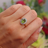 Ellibelle Jewellery Edwardian Style Peridot & Diamond 18ct Gold Cluster Ring