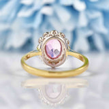 Ellibelle Jewellery Edwardian Style Pink Topaz & Diamond Cluster Ring