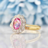 Ellibelle Jewellery Edwardian Style Pink Topaz & Diamond Cluster Ring