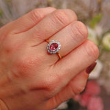 Ellibelle Jewellery Edwardian Style Pink Topaz & Diamond Cluster Ring