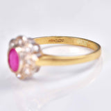 Ellibelle Jewellery Edwardian Style Ruby & Diamond Daisy Cluster Ring