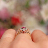 Ellibelle Jewellery Edwardian Style Ruby & Diamond Daisy Cluster Ring