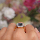 Ellibelle Jewellery Edwardian Style Sapphire & Diamond 18ct Gold Cluster Engagement Ring