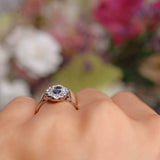 Ellibelle Jewellery Edwardian Style Sapphire & Diamond Marquise Cluster Ring