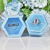Ellibelle Jewellery Edwardian Style Sapphire & Diamond Marquise Cluster Ring
