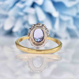 Ellibelle Jewellery Edwardian Style Tanzanite & Diamond Cluster Ring
