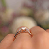Ellibelle Jewellery Emerald-Cut Diamond 18ct White Gold Three-Stone Engagement Ring (1.07cts)