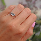 Ellibelle Jewellery Emerald-Cut Diamond 18ct White Gold Three-Stone Engagement Ring (1.07cts)