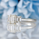 Ellibelle Jewellery Emerald-Cut Diamond 18ct White Gold Three-Stone Engagement Ring (1.07cts)