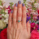 Ellibelle Jewellery Emerald & Diamond 18ct Gold Oval Cluster Ring (0.31ct)