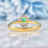 Ellibelle Jewellery Emerald & Diamond 18ct Gold Oval Cluster Ring (0.31ct)