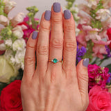 Ellibelle Jewellery Emerald & Diamond 18ct Gold Oval Three-Stone Engagement Ring (0.60ct)