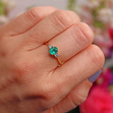 Ellibelle Jewellery Emerald & Diamond 18ct Gold Oval Three-Stone Engagement Ring (0.60ct)