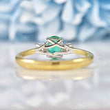 Ellibelle Jewellery Emerald & Diamond 18ct Gold Oval Three-Stone Engagement Ring (0.60ct)