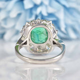 Ellibelle Jewellery Emerald & Diamond 18ct White Gold Cluster Engagement Ring (1.88ct)