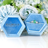 Ellibelle Jewellery Emerald & Diamond 18ct White Gold Three-Stone Engagement Ring (0.65cts)