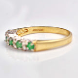Ellibelle Jewellery Emerald & Diamond 9ct Gold Half-Eternity Band Ring