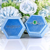 Ellibelle Jewellery Emerald & Diamond Platinum Cluster Ring