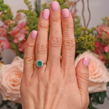 Ellibelle Jewellery Emerald & Diamond Platinum Cluster Ring