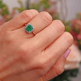 Ellibelle Jewellery Emerald & Diamond Platinum Cluster Ring