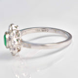 Ellibelle Jewellery Emerald & Diamond White Gold Cluster Ring