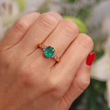 Ellibelle Jewellery Emerald & Vari-Cut Diamond 18ct Gold Seven-Stone Ring (1.45cts)