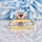 Ellibelle Jewellery Garnet & Diamond 9ct Gold Panel Ring