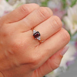 Ellibelle Jewellery Garnet & Diamond 9ct Gold Seven-Stone Ring