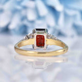 Ellibelle Jewellery Garnet & Diamond 9ct Gold Seven-Stone Ring
