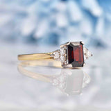Ellibelle Jewellery Garnet & Diamond 9ct Gold Seven-Stone Ring