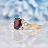 Ellibelle Jewellery Garnet & Diamond 9ct Gold Seven-Stone Ring