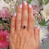 Ellibelle Jewellery Garnet & Diamond 9ct Gold Seven-Stone Ring