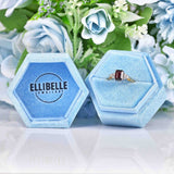 Ellibelle Jewellery Garnet & Diamond 9ct Gold Seven-Stone Ring