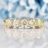 Ellibelle Jewellery Light Cape Yellow Diamond 18ct Gold Five-Stone Band Ring (1.00ct)