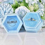 Ellibelle Jewellery London Blue Topaz & Diamond 9ct Gold Seven-Stone Ring