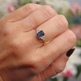 Ellibelle Jewellery London Blue Topaz & Diamond 9ct Gold Seven-Stone Ring
