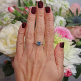 Ellibelle Jewellery London Blue Topaz & Diamond 9ct Gold Seven-Stone Ring